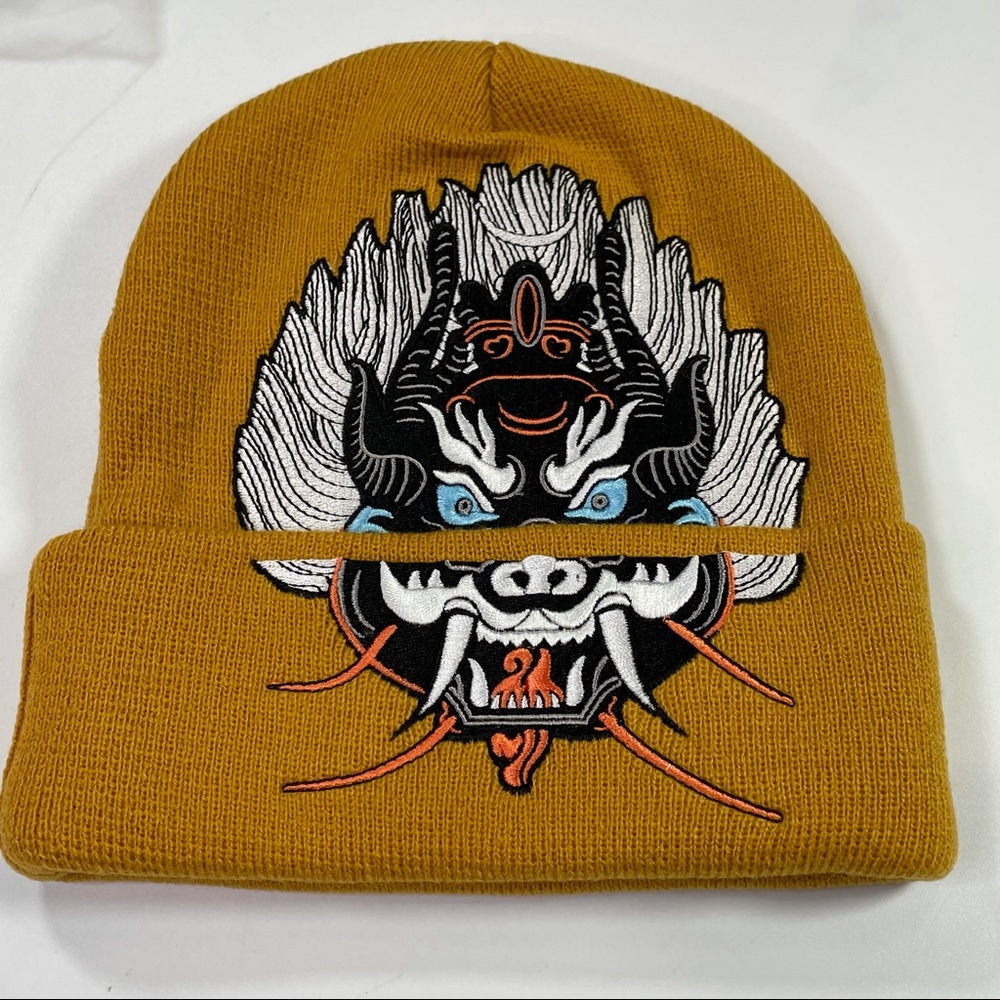 Supreme Mustard Color Demon Beanie Snow Cap Hat - Picture 2 of 6